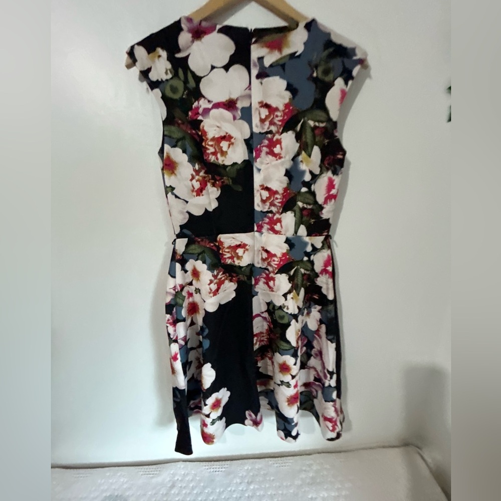 Floral Black Mini Dress - Picture 5 of 6